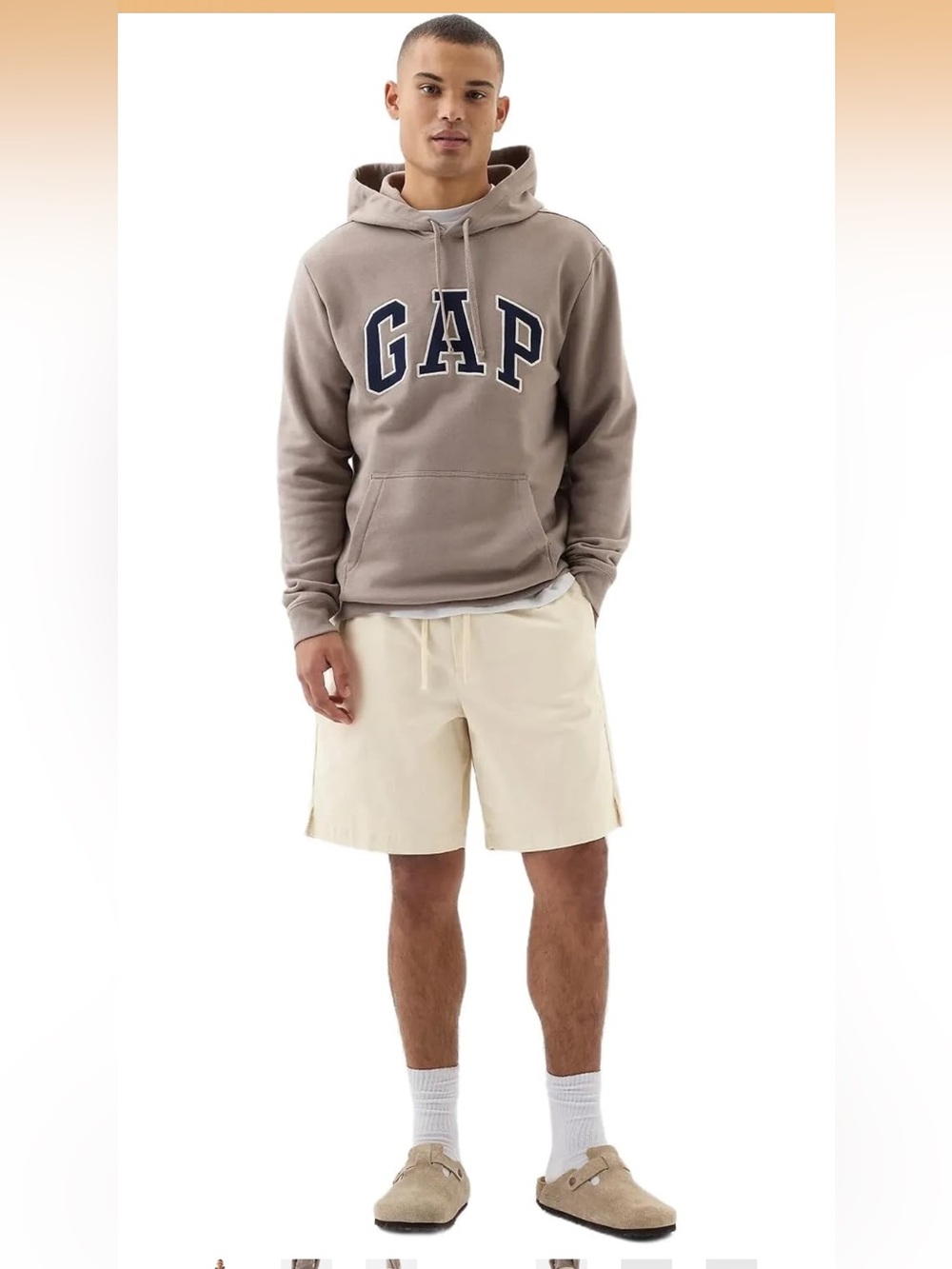 Men's Gap Casual Drawstring Shorts in Taupe 8” size L